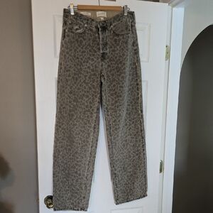 Universal Thread Gray Animal Print Wide Leg Jeans